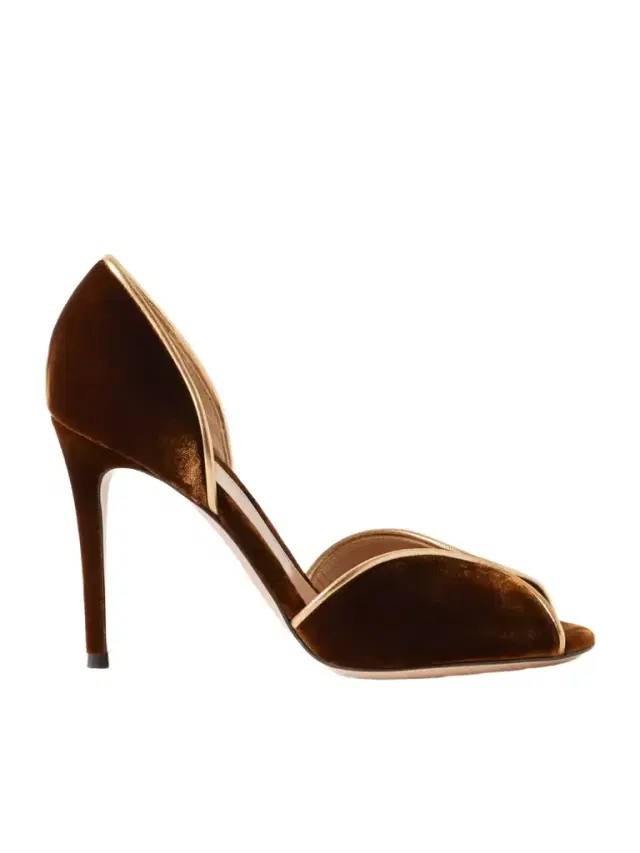 95 Metallic Leather-trimmed Velvet Pumps