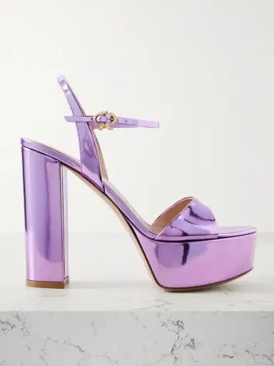Gianvito Rossi Marlena 85 Mirrored-leather Platform Sandals | Thumbnail 1 Gianvito Rossi Marlena 85 Mirrored-leather Platform Sandals | Thumbnail 1