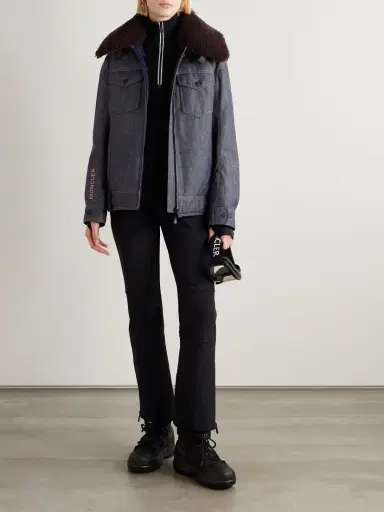 Moncler Grenoble Yunque Shearling-trimmed Denim Down Jacket | Thumbnail 2