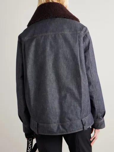 Moncler Grenoble Yunque Shearling-trimmed Denim Down Jacket | Thumbnail 4