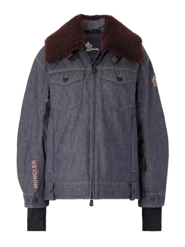 Yunque Shearling-trimmed Denim Down Jacket