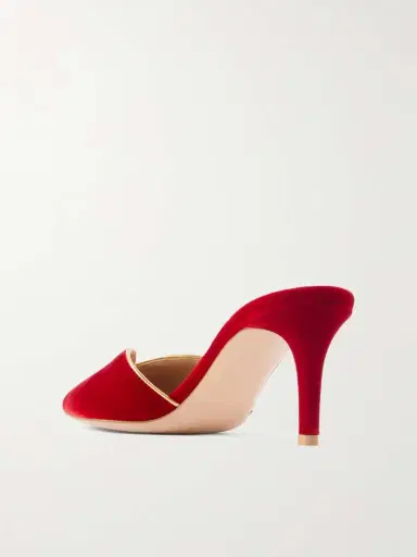 Gianvito Rossi 70 Leather-trimmed Velvet Mules | Thumbnail 3 Gianvito Rossi 70 Leather-trimmed Velvet Mules | Thumbnail 3
