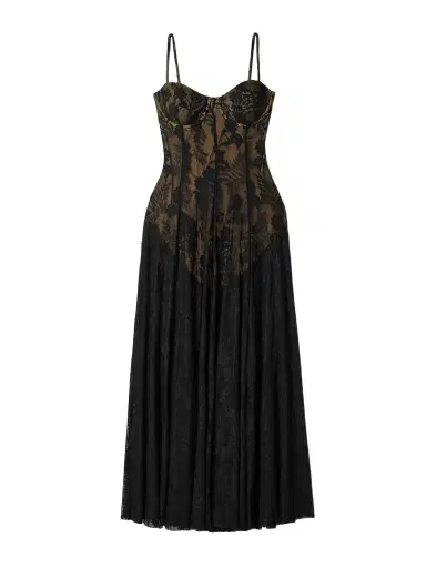Norma Kamali Stretch-lace Midi Dress | Thumbnail 1 Norma Kamali Stretch-lace Midi Dress | Thumbnail 1