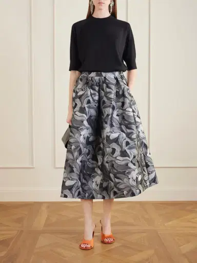 Dries Van Noten Pleated Brocade Midi Skirt | Thumbnail 2 Dries Van Noten Pleated Brocade Midi Skirt | Thumbnail 2