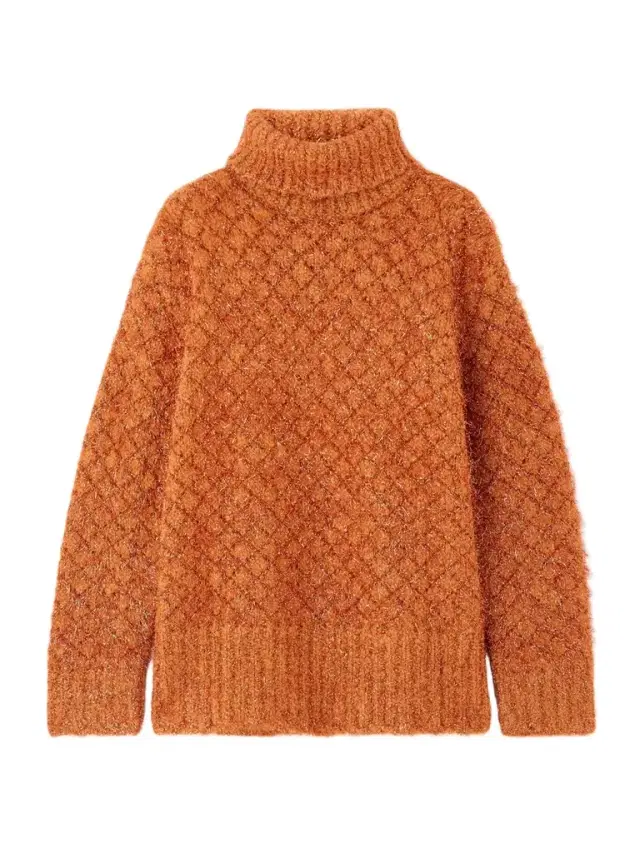 Metallic Wool-blend Turtleneck Sweater