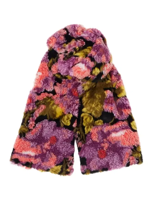 Floral-print Plush Scarf