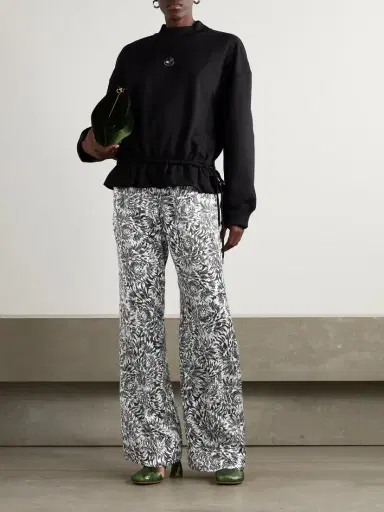 Dries Van Noten Pleated Printed Silk-satin Wide-leg Pants | Thumbnail 2