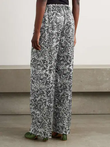 Dries Van Noten Pleated Printed Silk-satin Wide-leg Pants | Thumbnail 4