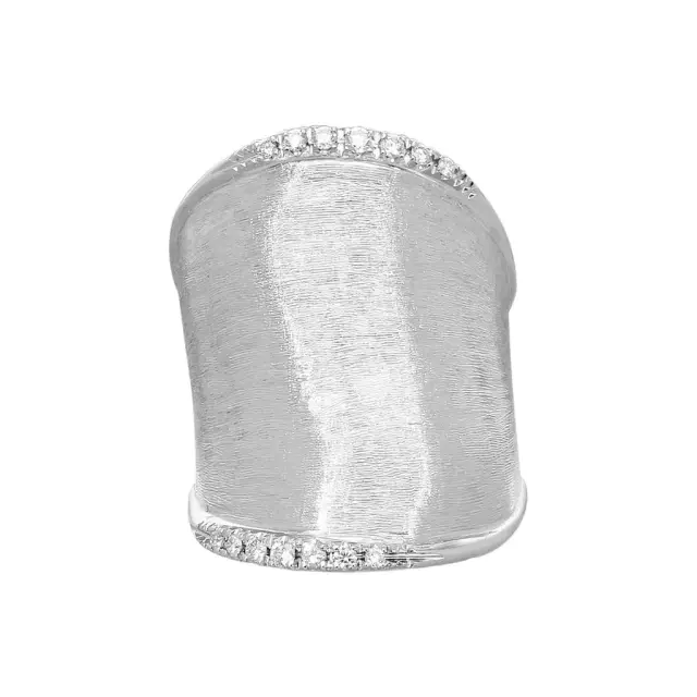 MARCO BICEGO Marco Bicego Lunaria 18K White Gold Diamond Large Band Ring Sz. 7 by The Solist
