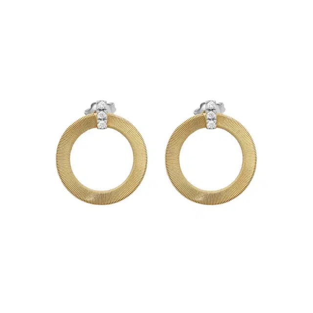 MARCO BICEGO Marco Bicego Masai 18K Yellow & White Gold Flat Coil Diamond Hoop Earrings by The Solist