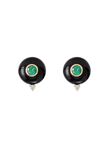 GIOVANA BRAIT Black One Bubble Earrings | Thumbnail 1 GIOVANA BRAIT Black One Bubble Earrings | Thumbnail 1