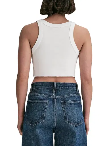 A.L.C. Women's Halsey Cotton Racerback Crop Tank - White - Size XL | Thumbnail 5 A.L.C. Women's Halsey Cotton Racerback Crop Tank - White - Size XL | Thumbnail 5