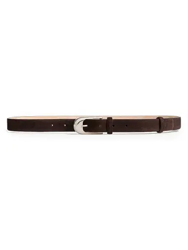 Khaite Women's Dome Suede Belt - Dark Brown | Thumbnail 1