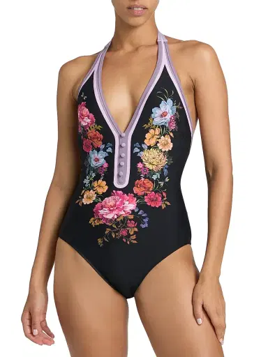 Johnny Was Women's Baccara Halter One-Piece Swimsuit - Baccara - Size XXL | Thumbnail 3 Johnny Was Women's Baccara Halter One-Piece Swimsuit - Baccara - Size XXL | Thumbnail 3