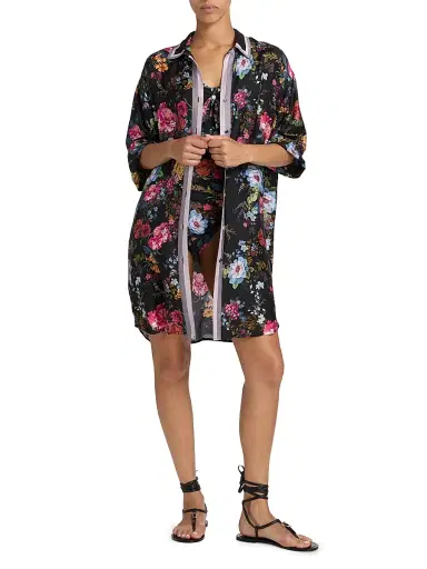 Johnny Was Women's Baccara Silk-Blend Shirtdress - Baccara - Size XXL | Thumbnail 2 Johnny Was Women's Baccara Silk-Blend Shirtdress - Baccara - Size XXL | Thumbnail 2