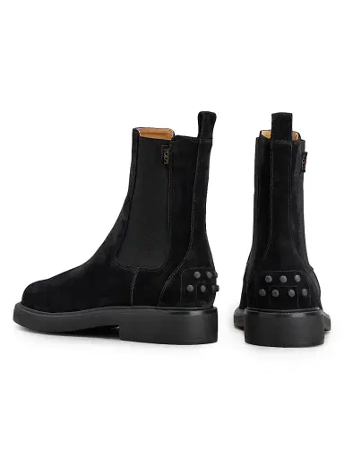 Tod's Women's Gomma Suede Ankle Chelsea Boots - Nero | Thumbnail 3