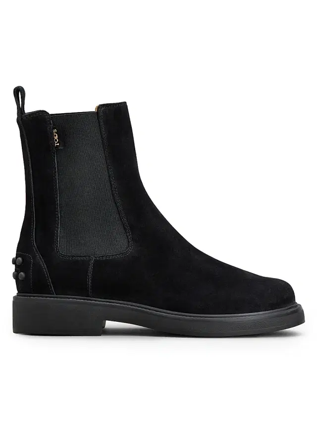 Tod's Women's Gomma Suede Ankle Chelsea Boots - Nero