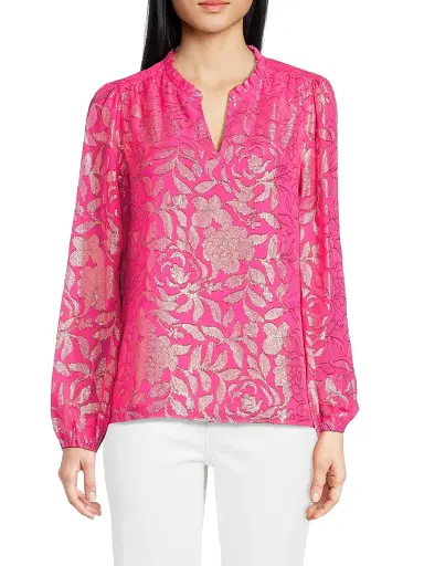 Lilly Pulitzer Women's Gianna Silk Long-Sleeve Blouse | Thumbnail 3 Lilly Pulitzer Women's Gianna Silk Long-Sleeve Blouse | Thumbnail 3