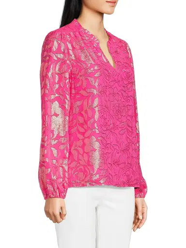 Lilly Pulitzer Women's Gianna Silk Long-Sleeve Blouse | Thumbnail 4 Lilly Pulitzer Women's Gianna Silk Long-Sleeve Blouse | Thumbnail 4