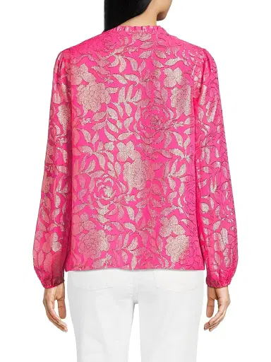 Lilly Pulitzer Women's Gianna Silk Long-Sleeve Blouse | Thumbnail 5 Lilly Pulitzer Women's Gianna Silk Long-Sleeve Blouse | Thumbnail 5