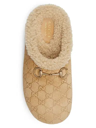 Gucci Women's GG Suede & Shearling Mules - Sand | Thumbnail 4