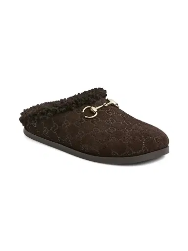 Gucci Women's GG Suede & Shearling Mules - Sand | Thumbnail 7