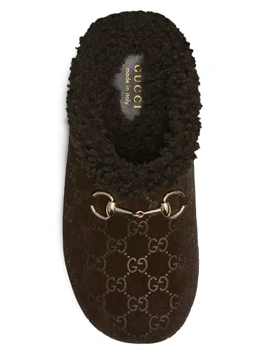 Gucci Women's GG Suede & Shearling Mules - Sand | Thumbnail 9