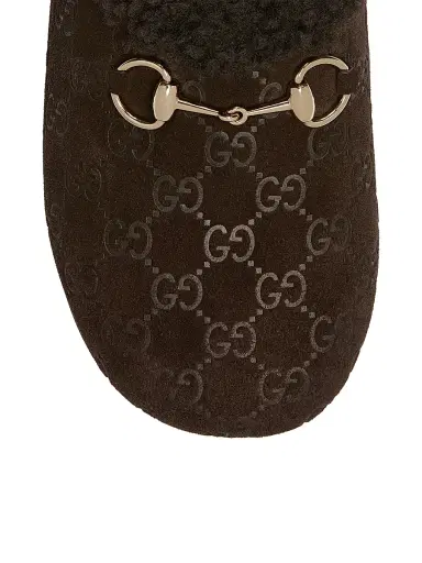 Gucci Women's GG Suede & Shearling Mules - Sand | Thumbnail 10