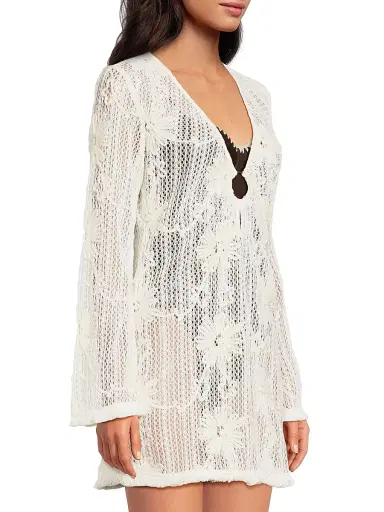 Ramy Brook Women's Cassie Floral Cover-Up Minidress | Thumbnail 4 Ramy Brook Women's Cassie Floral Cover-Up Minidress | Thumbnail 4