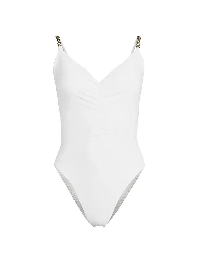 Ramy Brook Women's Monique Ruched One-Piece Swimsuit - White