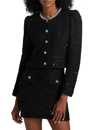 Generation Love Women's Chiara Crystal-Embellished Tweed Jacket | Thumbnail 3 Generation Love Women's Chiara Crystal-Embellished Tweed Jacket | Thumbnail 3