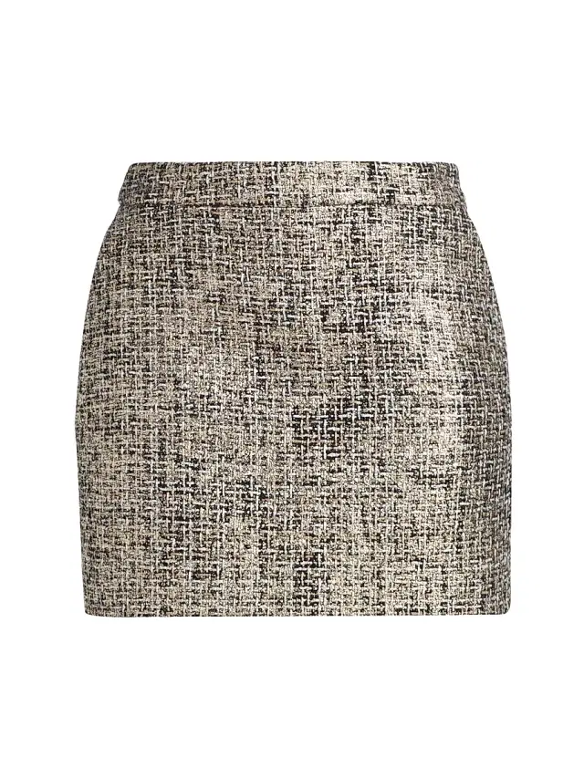 Generation Love Women's Kendra Metallic Tweed Miniskirt - Gold Multi