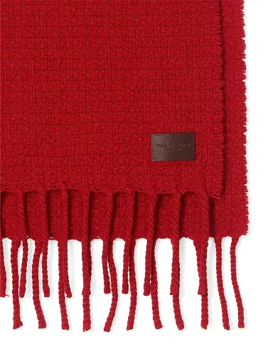 rag & bone Women's Mila Textured Cashmere Scarf - Fry Red | Thumbnail 5