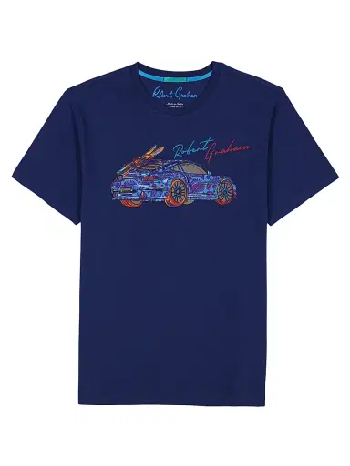 Robert Graham Men's Road Trip Graphic T-Shirt - Navy - Size XXL | Thumbnail 1 Robert Graham Men's Road Trip Graphic T-Shirt - Navy - Size XXL | Thumbnail 1