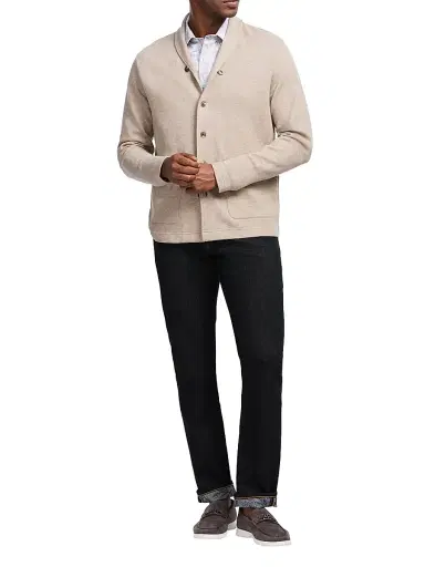 Robert Graham Men's Adriano Shawl Knit Cardigan - Tan - Size XXL | Thumbnail 2