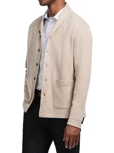 Robert Graham Men's Adriano Shawl Knit Cardigan - Tan - Size XXL | Thumbnail 4