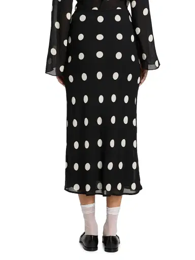 Reformation Women's Layla Polka Dot Midi-Skirt - Moon Dot | Thumbnail 5