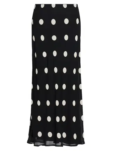 Reformation Women's Layla Polka Dot Midi-Skirt - Moon Dot | Thumbnail 1