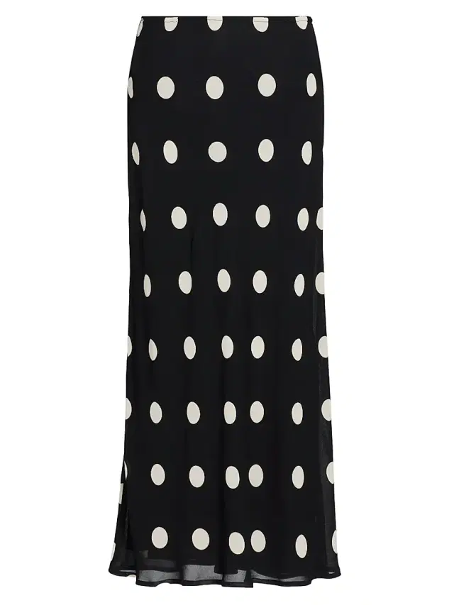 Women's Layla Polka Dot Midi-Skirt - Moon Dot