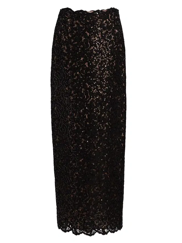 Toccin Women's Marielle Cotton-Blend Lace Maxi Skirt - Jet