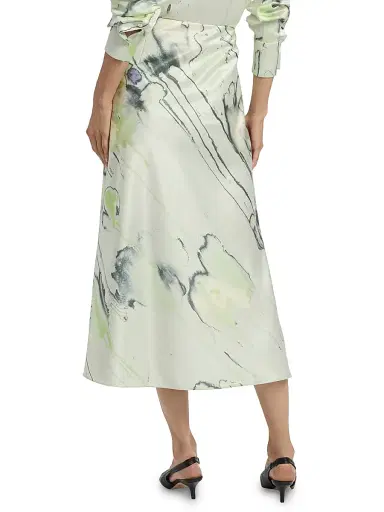Jason Wu Collection Women's Watercolor Floral Crépe Satin Slip Midi-Skirt - Light Jade Multi - Size 6 | Thumbnail 5 Jason Wu Collection Women's Watercolor Floral Crépe Satin Slip Midi-Skirt - Light Jade Multi - Size 6 | Thumbnail 5