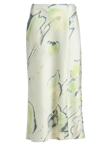 Jason Wu Collection Women's Watercolor Floral Crépe Satin Slip Midi-Skirt - Light Jade Multi - Size 6 | Thumbnail 1 Jason Wu Collection Women's Watercolor Floral Crépe Satin Slip Midi-Skirt - Light Jade Multi - Size 6 | Thumbnail 1