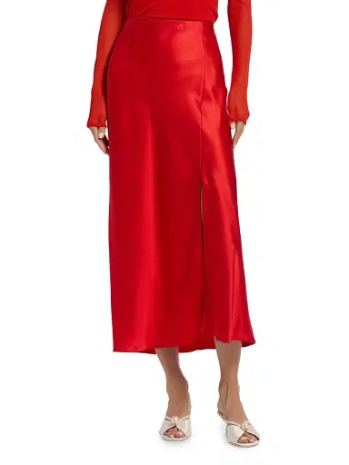 Jason Wu Collection Women's Satin Bias-Cut Slip Midi-Skirt - Papaya - Size 8 | Thumbnail 3 Jason Wu Collection Women's Satin Bias-Cut Slip Midi-Skirt - Papaya - Size 8 | Thumbnail 3