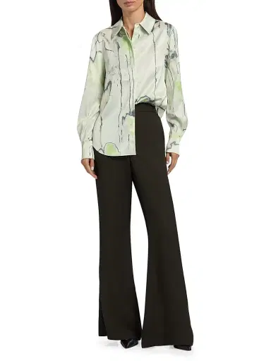 Jason Wu Collection Women's Watercolor Floral Twill Shirt | Thumbnail 2 Jason Wu Collection Women's Watercolor Floral Twill Shirt | Thumbnail 2