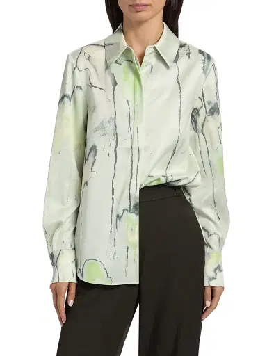 Jason Wu Collection Women's Watercolor Floral Twill Shirt | Thumbnail 3 Jason Wu Collection Women's Watercolor Floral Twill Shirt | Thumbnail 3