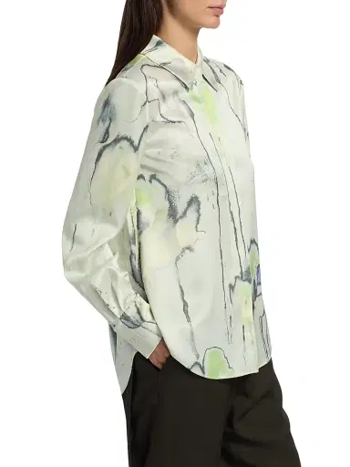 Jason Wu Collection Women's Watercolor Floral Twill Shirt | Thumbnail 4 Jason Wu Collection Women's Watercolor Floral Twill Shirt | Thumbnail 4