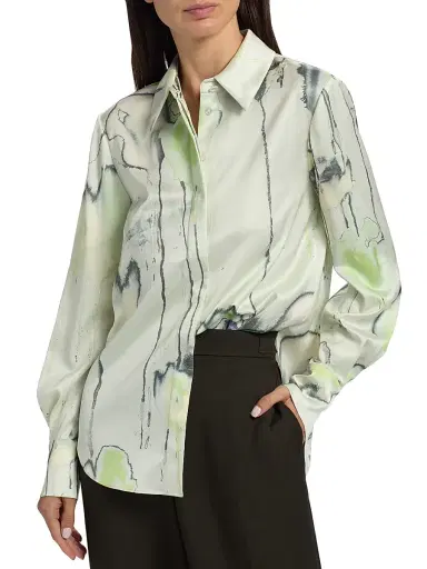 Jason Wu Collection Women's Watercolor Floral Twill Shirt | Thumbnail 6 Jason Wu Collection Women's Watercolor Floral Twill Shirt | Thumbnail 6