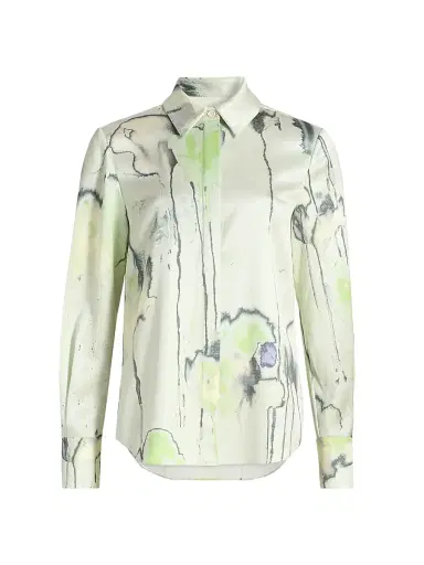Jason Wu Collection Women's Watercolor Floral Twill Shirt | Thumbnail 1 Jason Wu Collection Women's Watercolor Floral Twill Shirt | Thumbnail 1
