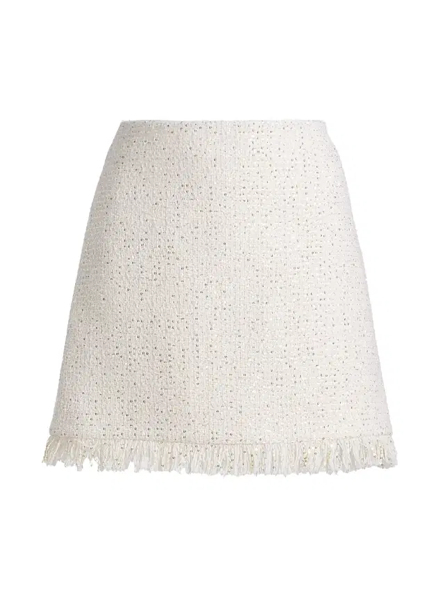 Toccin Women's Maris Sequined Fringe-Trimmed Miniskirt -