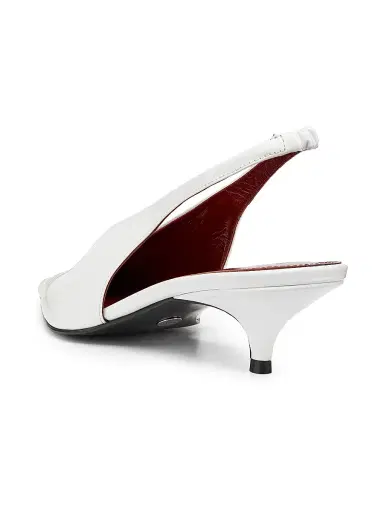 Proenza Schouler Women's Slash 40MM Leather Slingback Pumps - White - Size 9.5 | Thumbnail 3